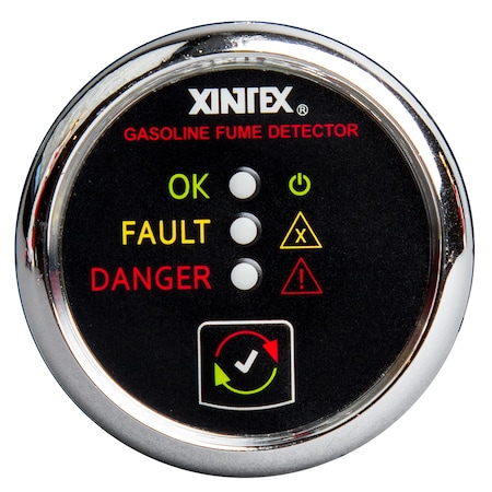 Fireboy-Xintex Gasoline Fume Detector & Alarm w/Plastic Sensor - Chrome Bezel G-1C-R